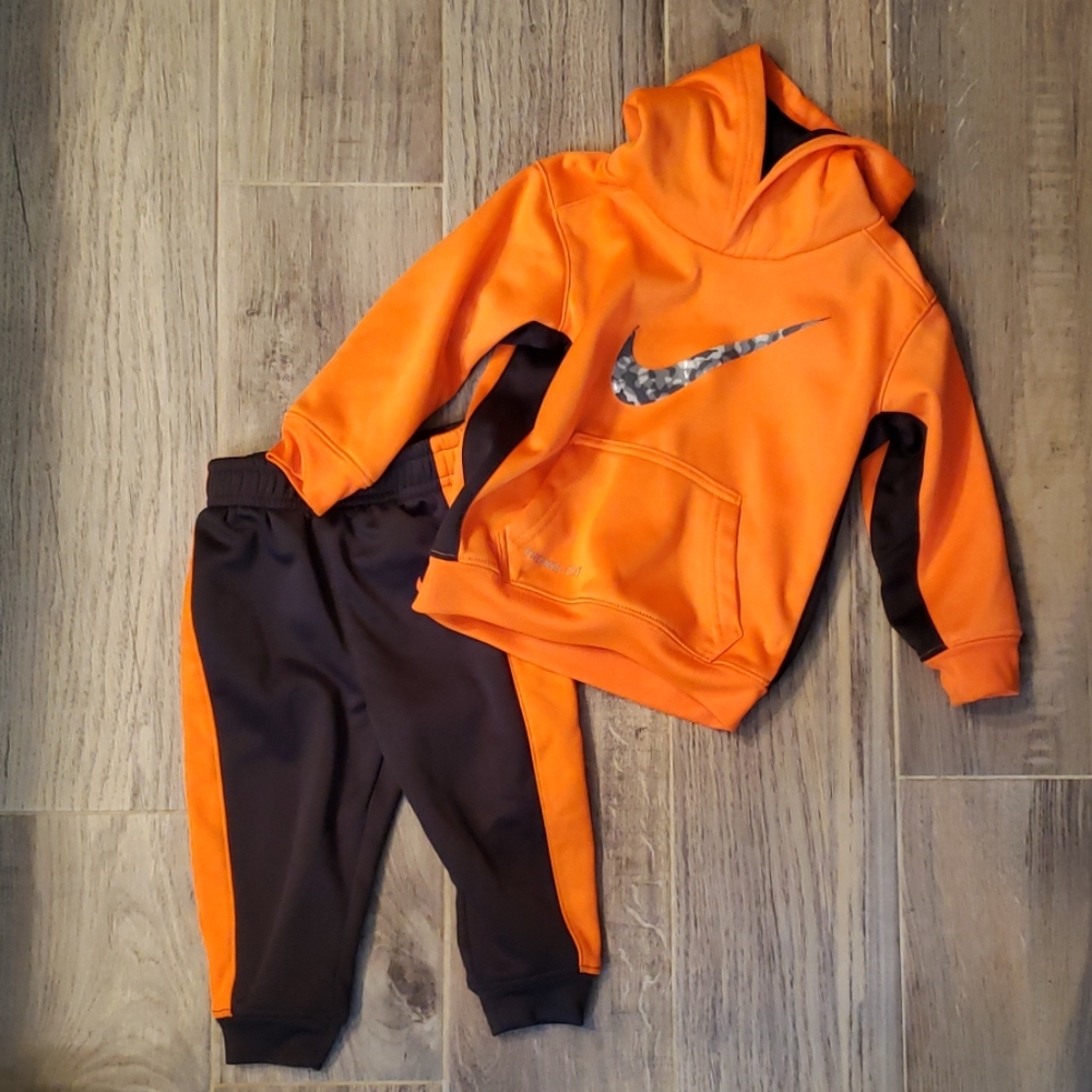Kids Orange and Black Matching Set